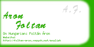 aron foltan business card